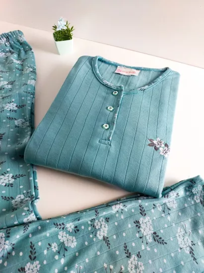 Uzun Kollu Kışlık Bayan Pijama Takımı