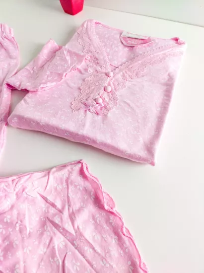 Esnek Çiçek  Bayan Pijama Takımı 