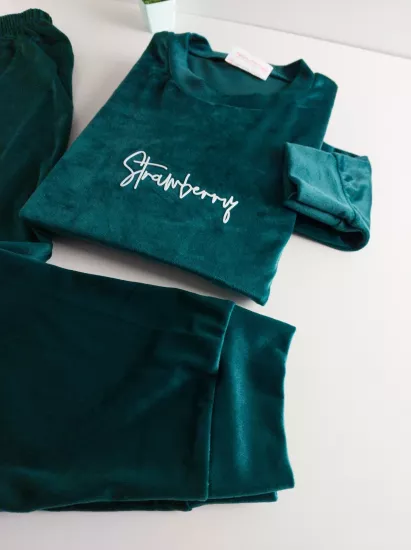 Likralı kadife Kadın Pijama Takımı 