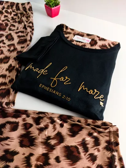 Büyük Beden LİKRALI UZUN Kollu Kadın Pijama Takımı 