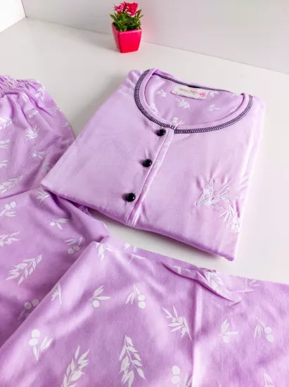 Esnek Uzun Kol Kadın Pijama Takımı 