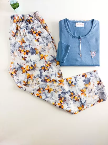 Büyük Beden  uzun Kollu Kadın pijama takımı