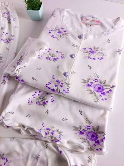 Esnek Çiçek Bayan Pijama Takımı 304 İRL1