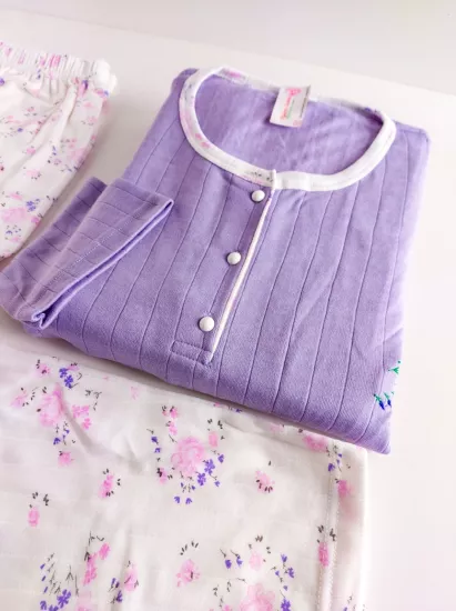 Büyük Beden ESNEK UZUN Kollu Kadın Pijama Takımı 