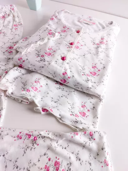 Esnek Çiçek Bayan Pijama Takımı 304 İRL1