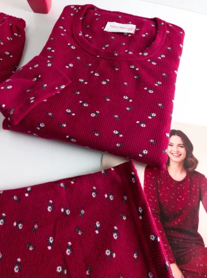 Çiçek Desen Bayan Pijama Takımı 