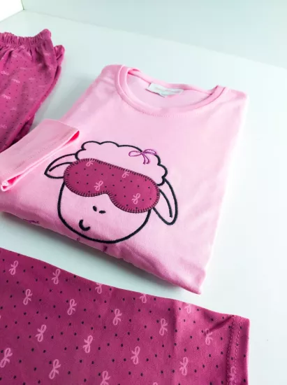 Esnek Uzun Kol Kadın Pijama Takımı 