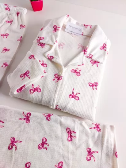 Kalp Desen Bayan Pijama Takımı 