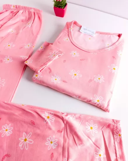 Esnek Uzun Kol Kadın Pijama Takımı 