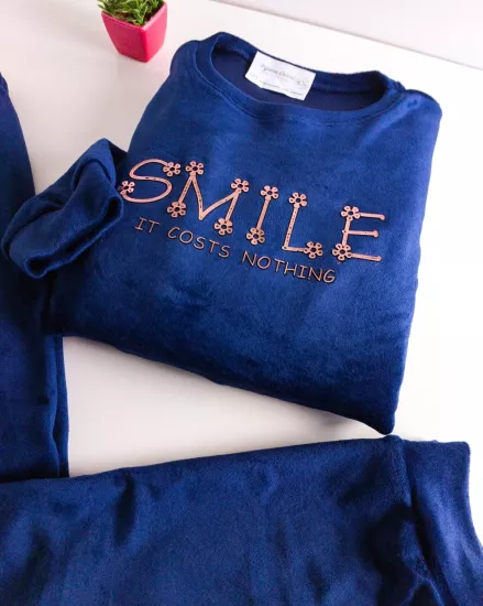 İPEKSİ KADİFE FULL LİKRALI Kışlık Bayan Pijama Takımı