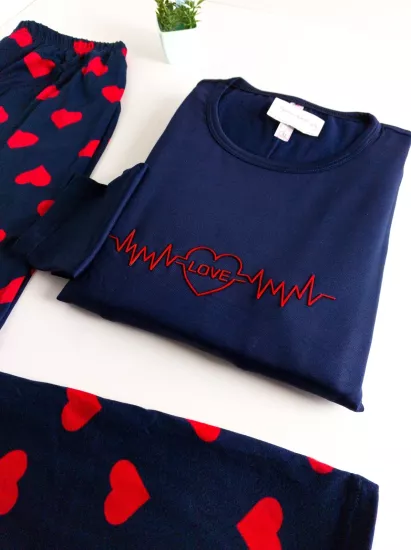 Esnek Uzun Kol Kadın Pijama Takımı 