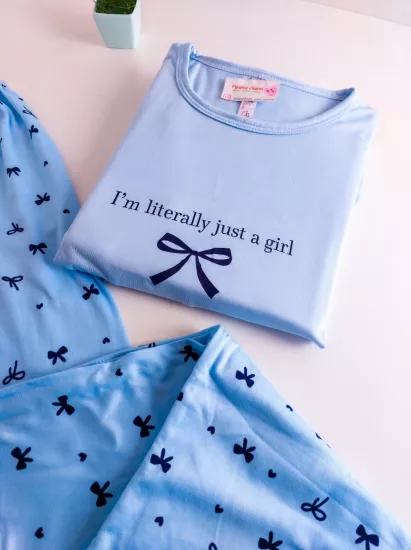 Esnek Uzun Kol Kadın Pijama Takımı 