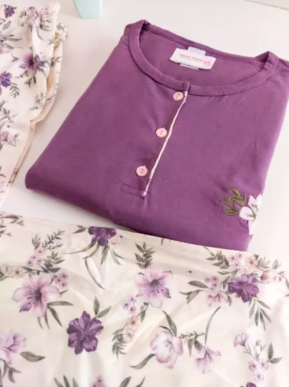 Büyük Beden  Kısa Kollu Kadın Pijama Takımı 