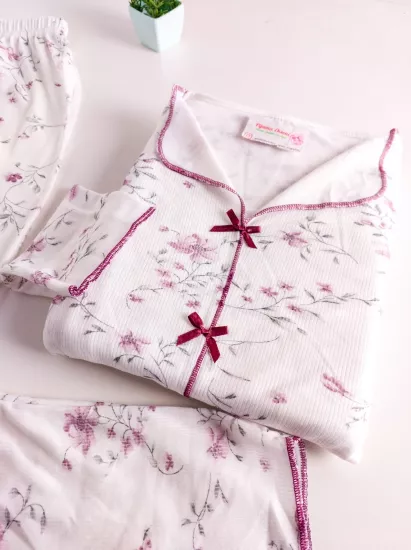 Esnek Flamingo Desen Bayan Pijama Takımı 
