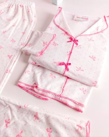 Esnek Flamingo Desen Bayan Pijama Takımı 