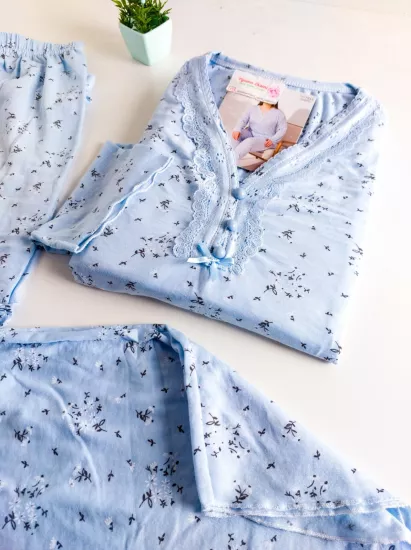 Büyük Beden UZUN Kollu Kadın Pijama Takımı 