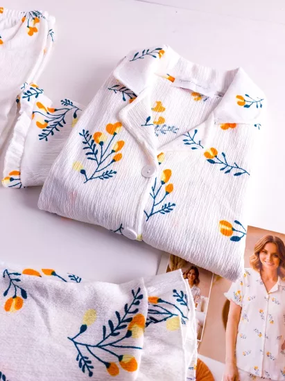 Bürümcük Kumaş  Bayan Pijama Takımı 