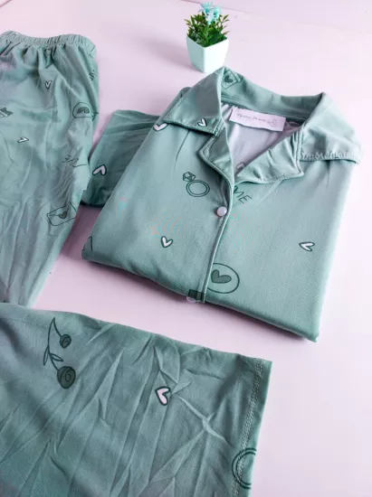 Puantiye Desen Bayan Pijama Takımı