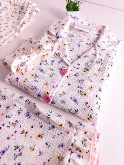 Bürümcük Kumaş  Bayan Pijama Takımı 
