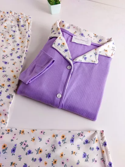 Esnek Uzun Kol Kadın Pijama Takımı 