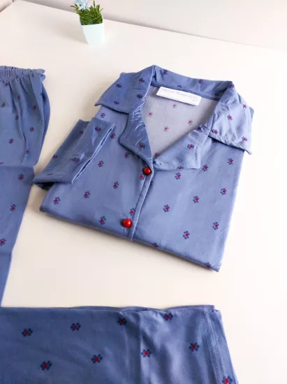 Lİkralı Uzun Kollu Bayan Pijama Takımı