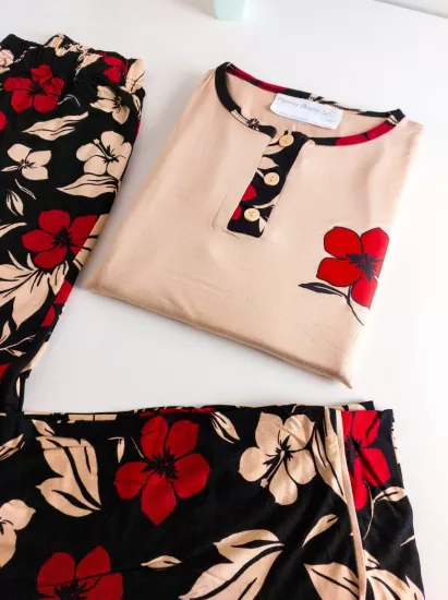 Pamuk Kısa Kol Kadın Pijama Takımı 