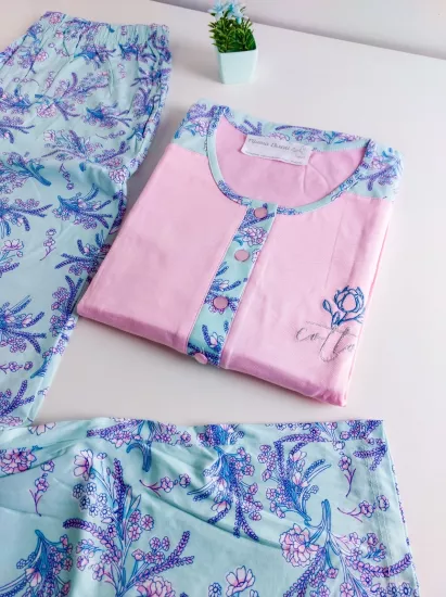 Pamuk Kısa Kol Kadın Pijama Takımı 