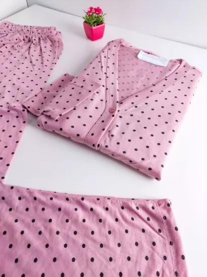 Büyük Beden Uzun Kollu Kadın Pijama Takımı 