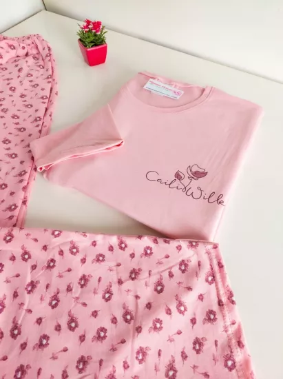Büyük Beden Uzun kollu Kadın Pijama Takımı 