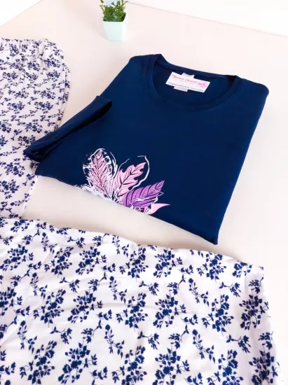 Büyük Beden Uzun kollu Kadın Pijama Takımı 