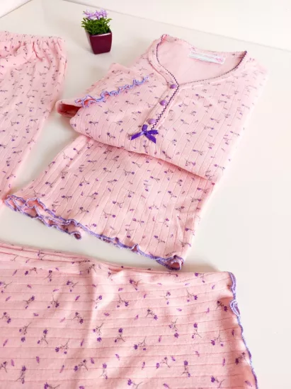 Büyük Beden Uzun kollu Kadın Pijama Takımı 