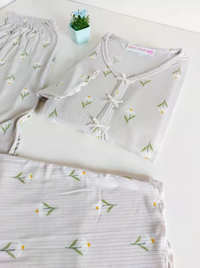 Büyük Beden Uzun kollu Kadın Pijama Takımı 