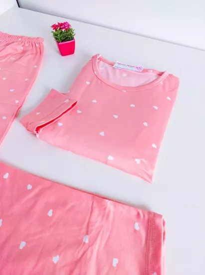 Esnek Uzun Kol Kadın Pijama Takımı 