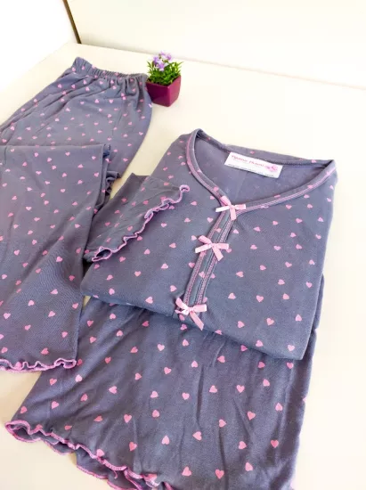Büyük Beden Uzun kollu Kadın Pijama Takımı 