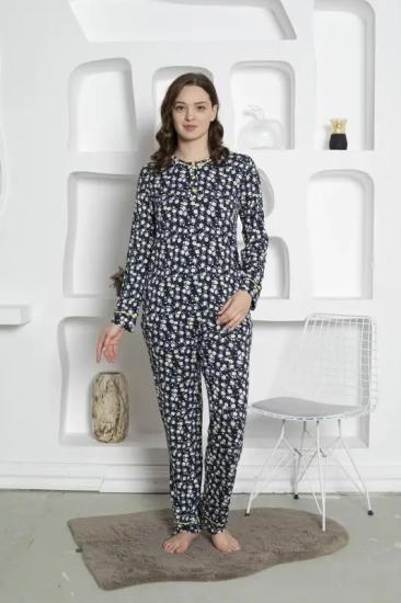 Papatya Desen boydan düğmeli kadın pijama