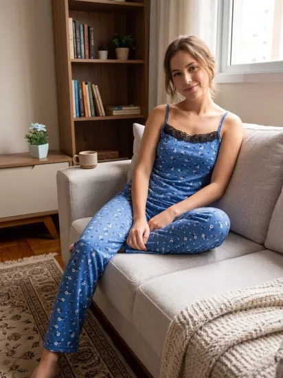 İp Askılı Kadın Pijama Takımı