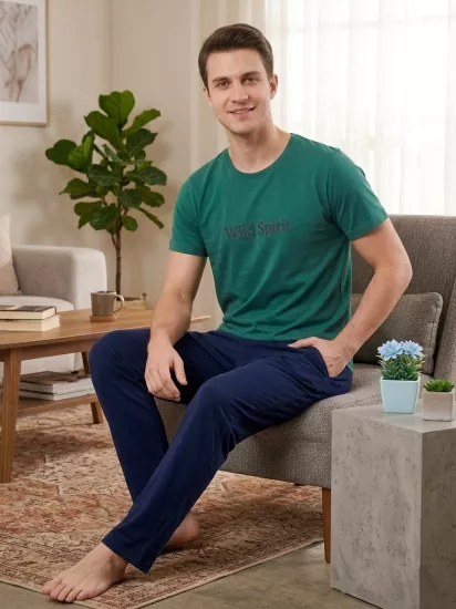 Pamuk erkek pijama takımı