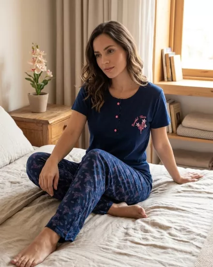 Esnek Bayan Pijama Takımı 
