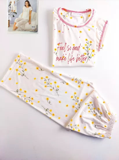 Lİkralı Kapri Bayan Pijama Takımı