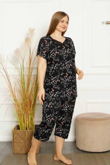 BATTAL BEDEN Bahar Dalı Bermuda Bayan Pijama Takımı Mavi 2708